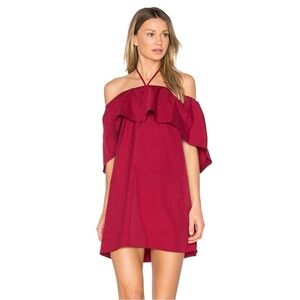 Alice + Olivia Jada Caped Dress in Bright Bordeaux Size S